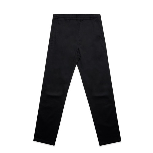 BLACK straight-elastic-pants-black